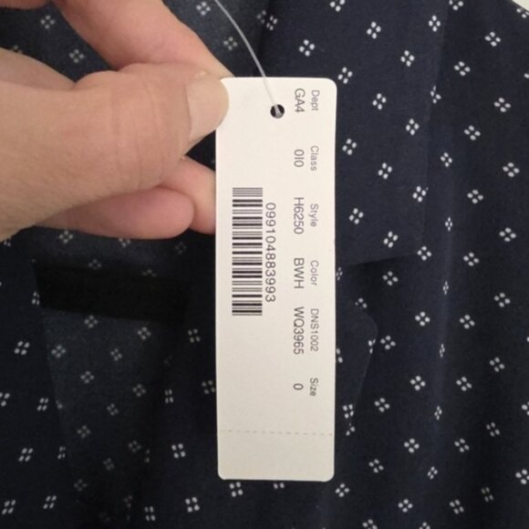 J Crew Dark Blue Pin Dot Jumpsuit Size 0 NEW - Picture 14 of 14